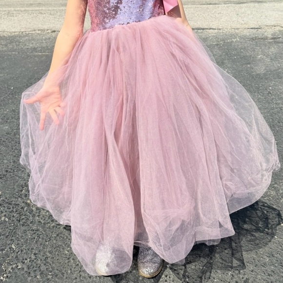 Formal Dress sequin/tutu Girls ribbon strap purplish - Picture 11 of 13